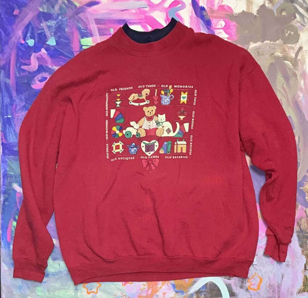 Vintage 90s Gopher Sport Old Friends Old Times Red Graphic Sweatshirt XL